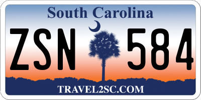 SC license plate ZSN584
