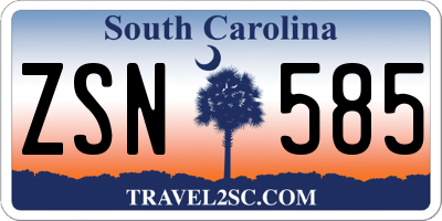 SC license plate ZSN585