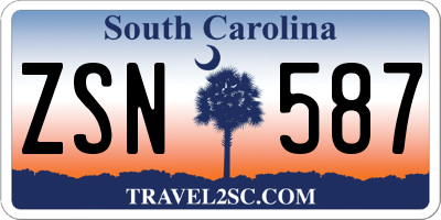 SC license plate ZSN587