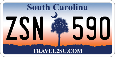 SC license plate ZSN590
