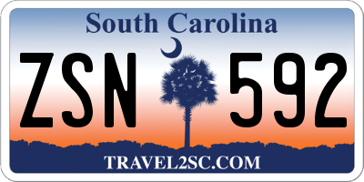 SC license plate ZSN592