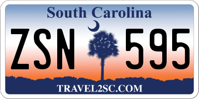 SC license plate ZSN595