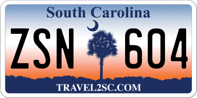 SC license plate ZSN604
