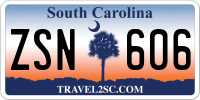 SC license plate ZSN606