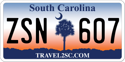 SC license plate ZSN607