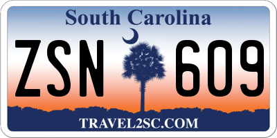 SC license plate ZSN609