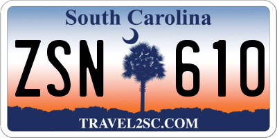 SC license plate ZSN610