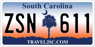 SC license plate ZSN611