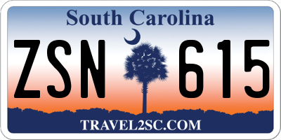 SC license plate ZSN615