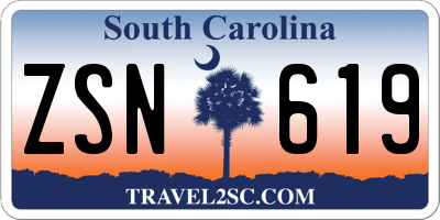 SC license plate ZSN619