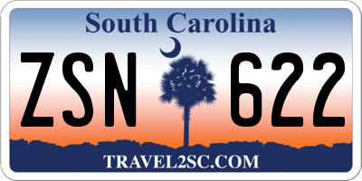 SC license plate ZSN622
