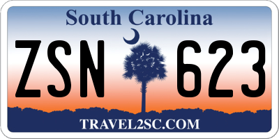 SC license plate ZSN623