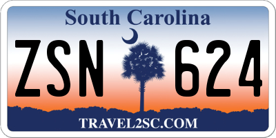 SC license plate ZSN624
