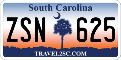 SC license plate ZSN625