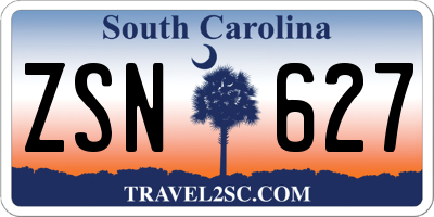 SC license plate ZSN627