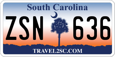 SC license plate ZSN636