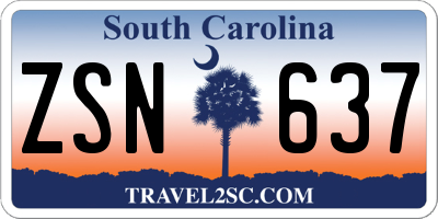 SC license plate ZSN637
