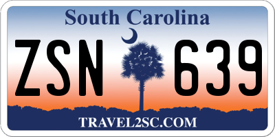 SC license plate ZSN639