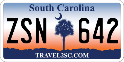 SC license plate ZSN642
