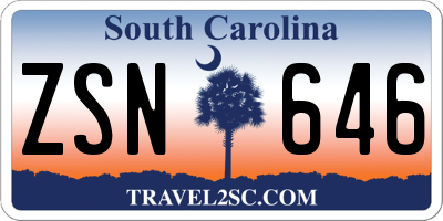 SC license plate ZSN646