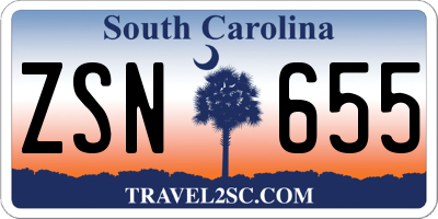 SC license plate ZSN655