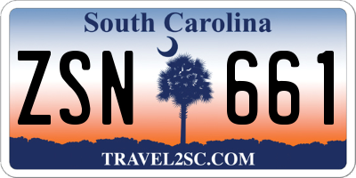 SC license plate ZSN661