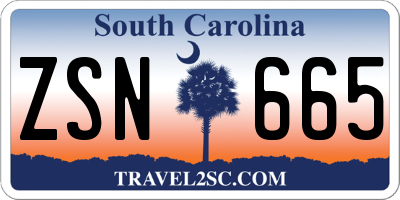 SC license plate ZSN665