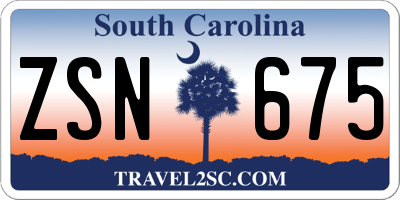 SC license plate ZSN675