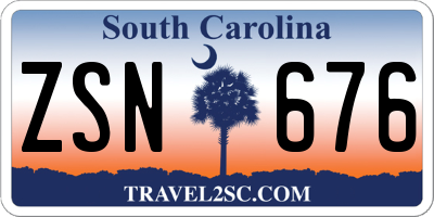 SC license plate ZSN676