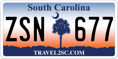 SC license plate ZSN677