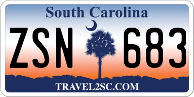 SC license plate ZSN683
