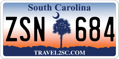SC license plate ZSN684