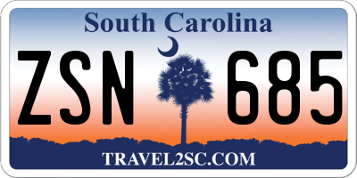 SC license plate ZSN685