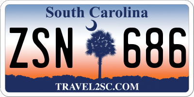 SC license plate ZSN686