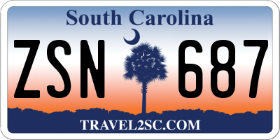 SC license plate ZSN687