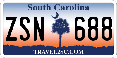 SC license plate ZSN688