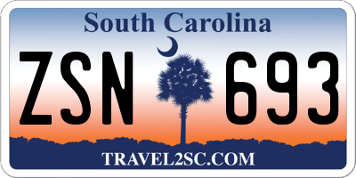 SC license plate ZSN693