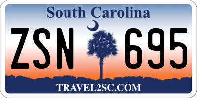 SC license plate ZSN695