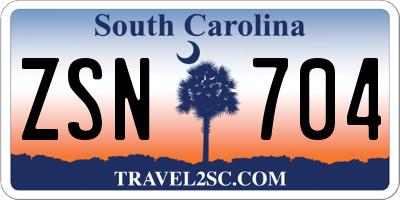 SC license plate ZSN704