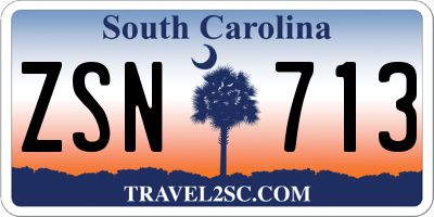 SC license plate ZSN713