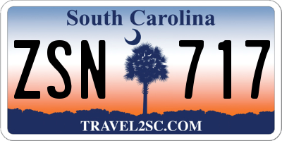 SC license plate ZSN717