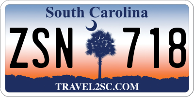SC license plate ZSN718