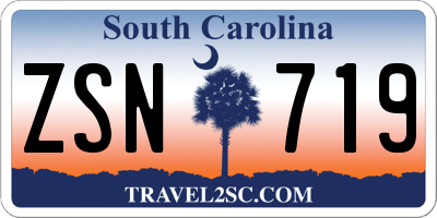 SC license plate ZSN719