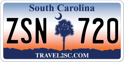 SC license plate ZSN720