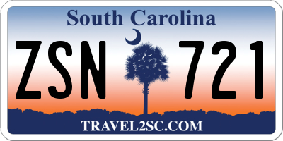 SC license plate ZSN721