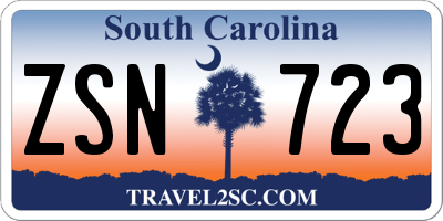 SC license plate ZSN723