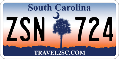SC license plate ZSN724