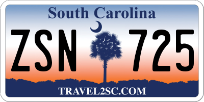 SC license plate ZSN725