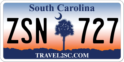 SC license plate ZSN727