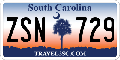 SC license plate ZSN729